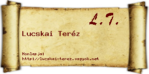 Lucskai Teréz névjegykártya